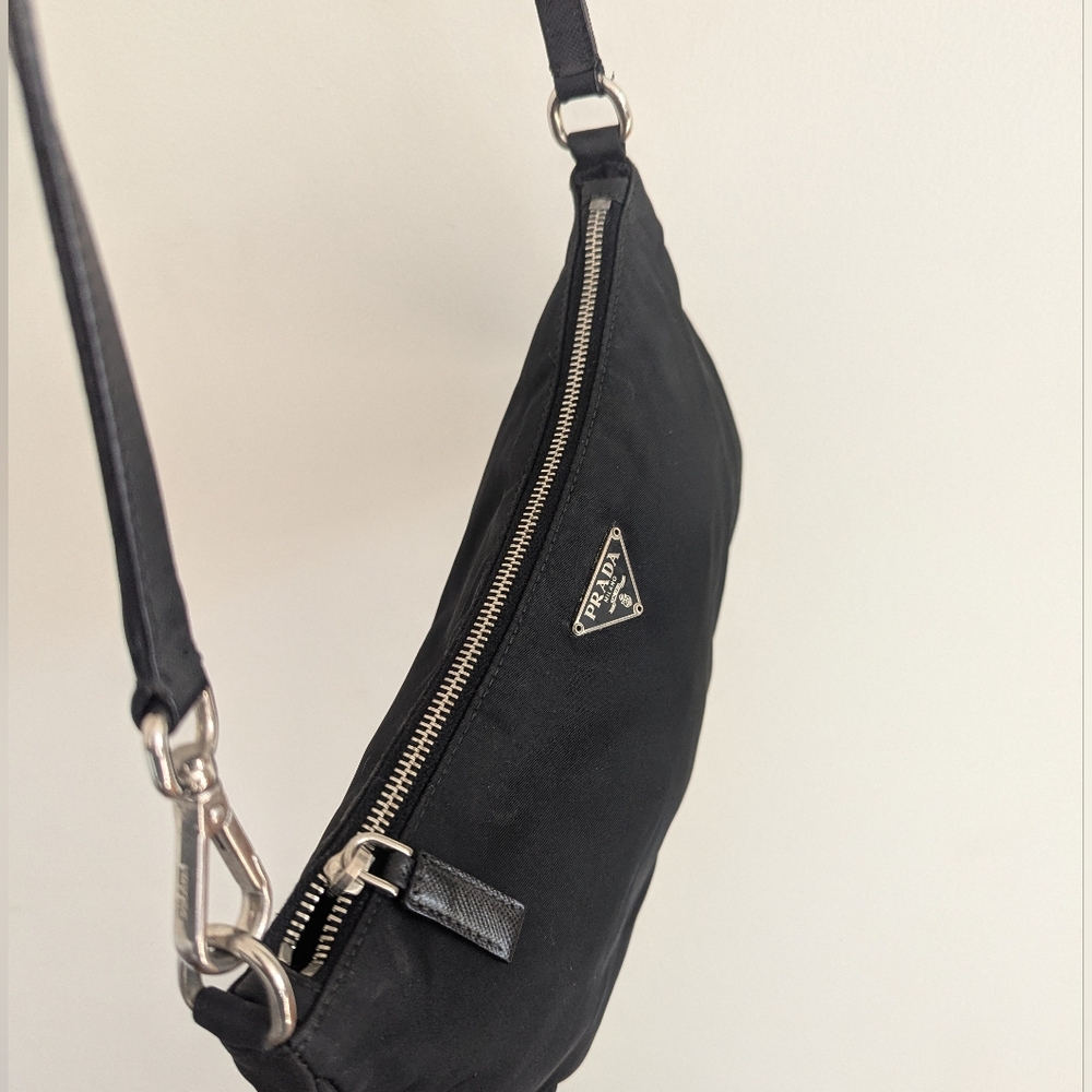 Prada Black Nylon Pochette Shoulder Bag - Picture 6 of 12